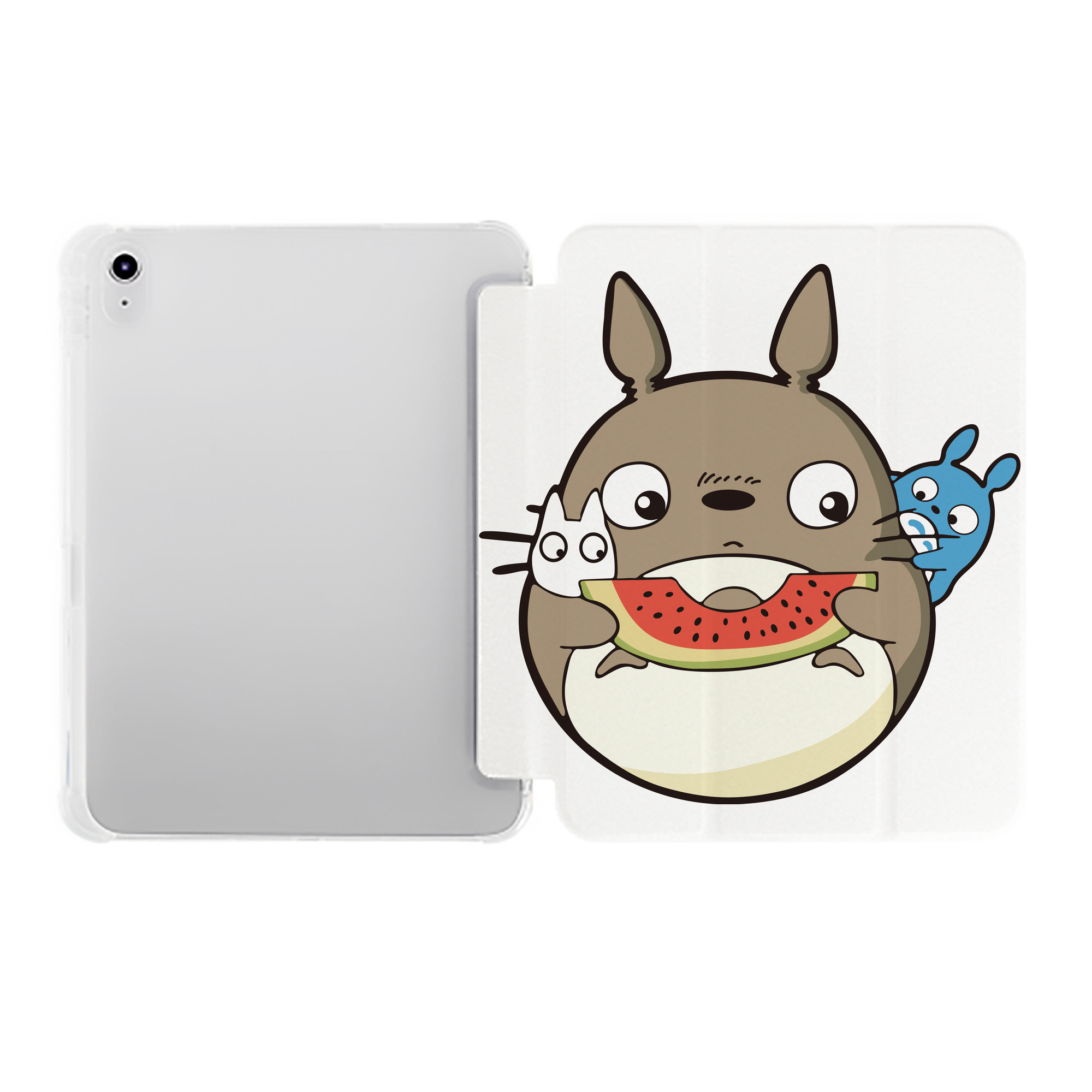 （画像用） となりのトトロ 草壁メイ 草壁サツキ My Neighbor Totoro Satsuki Kusakabe Mei Kusakabe IPad ケース ペン収納付き 三つ折りスタンド PUレザー×シリコン 対応機種9.5/10.5/10.9インチ